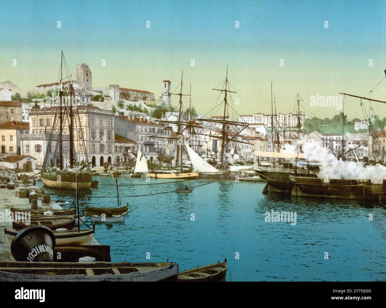 Hafen von Cannes an der C¶te d'Azur, Frankreich, um 1895, historische, digital restaurierte Reproduktion eines Originals aus dem 19. Jahrhundert, Rekorddatum nicht angegeben / , Hafen von Cannes an der Côte d'Azur, Frankreich, um 1895, historisch, digital restaurierte Reproduktion von einer Vorlage aus dem 19. Jahrhundert. Jahrhundert, Datum nicht angegeben Stockfoto