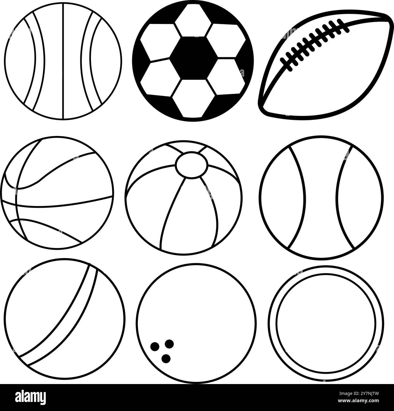 Satz von Bälle Vektor Illustration, Fußball, Fußball, Sport Stock Vektor
