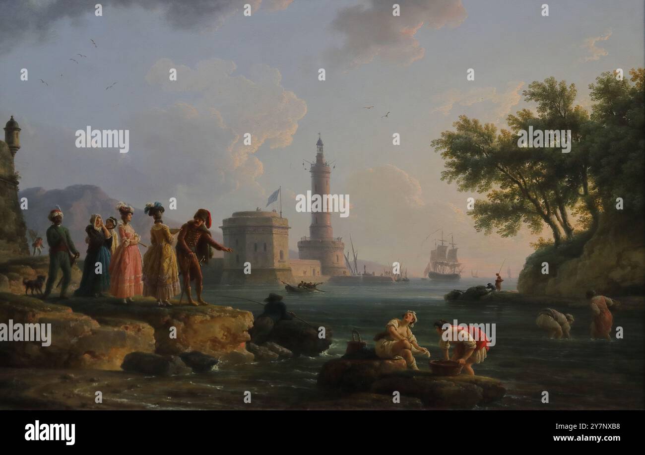 Eine Meeresküste des französischen Malers Claude-Joseph Vernet in der National Gallery, London, Großbritannien Stockfoto