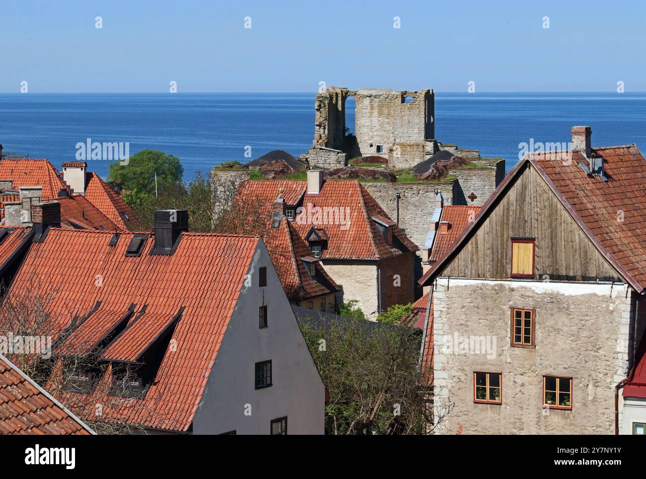 Visborg, Schloss, Visby, Gotland, Schweden Stockfoto