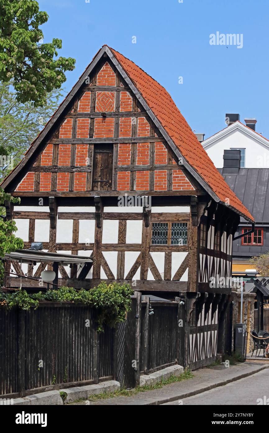 Altes Fachwerkhaus, Visby, Gotland, Schweden Stockfoto