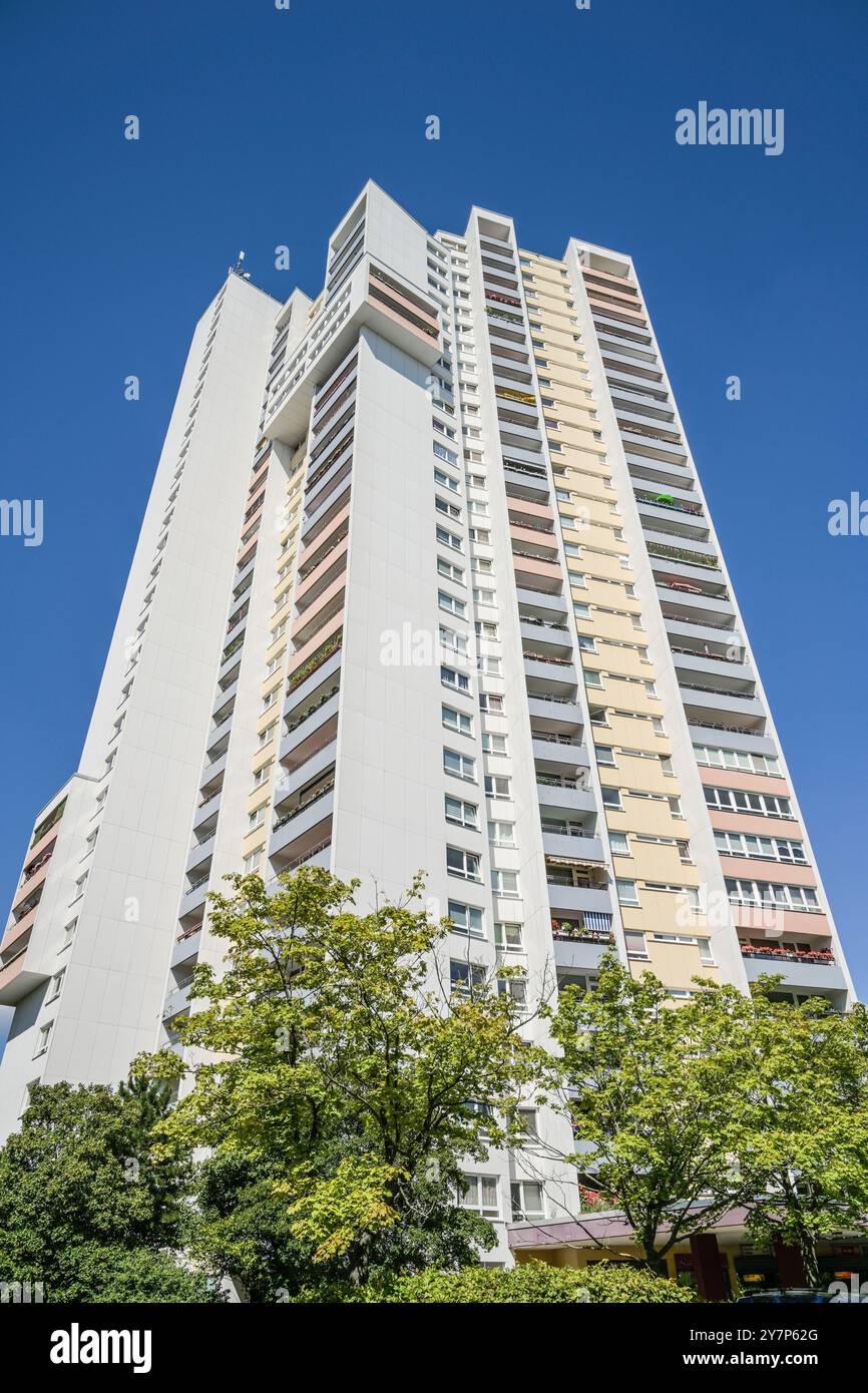 Wohnhochhaus ideal, Fritz-Erler-Allee 120, Gropiusstadt, Neukölln, Berlin, Deutschland, Wohnhochhaus Ideal, Deutschland Stockfoto