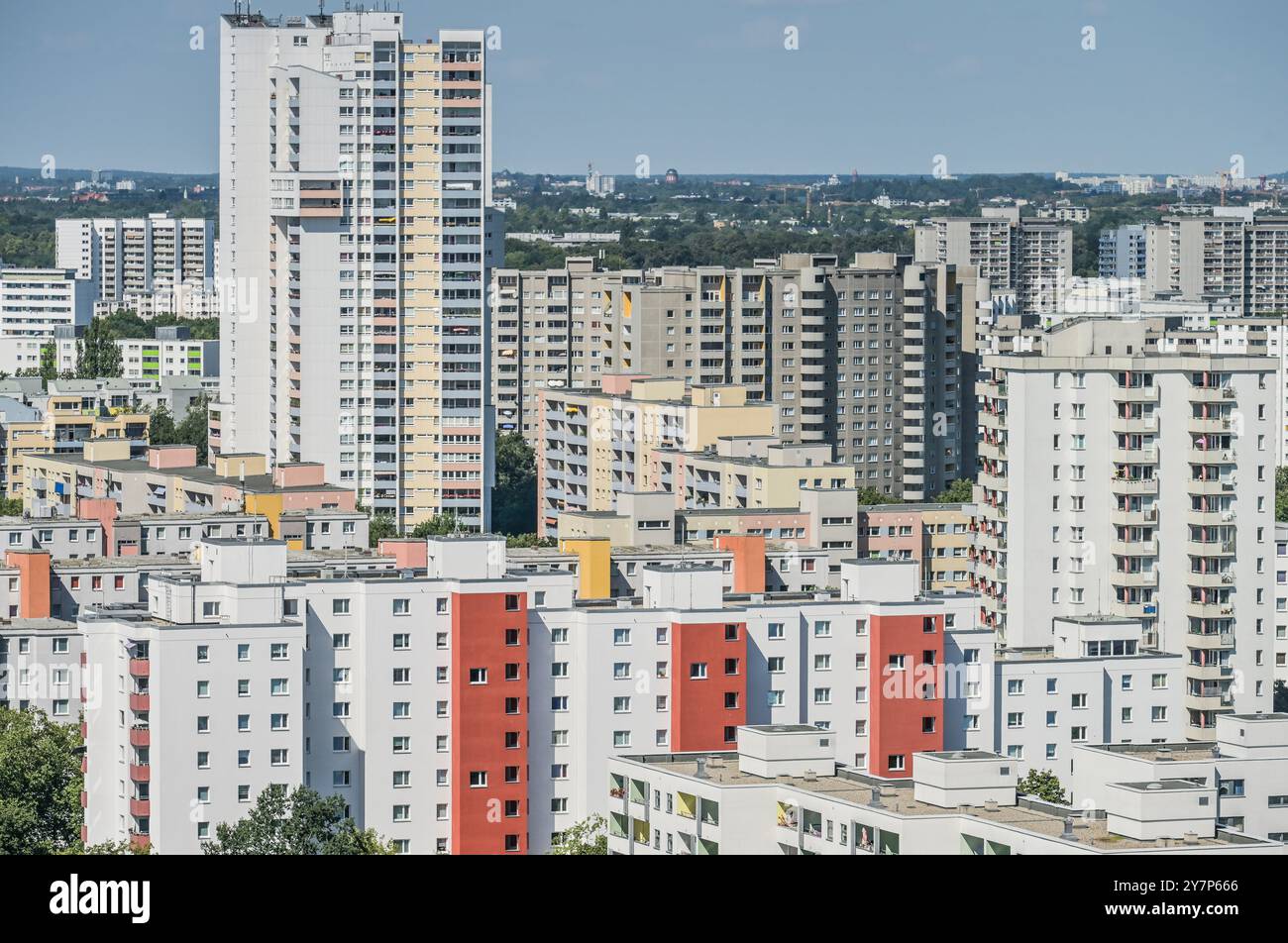 Hochhäuser, Fritz-Erler-Allee, Gropiusstadt, Neukölln, Berlin, Deutschland, Hochhäuser, Deutschland Stockfoto