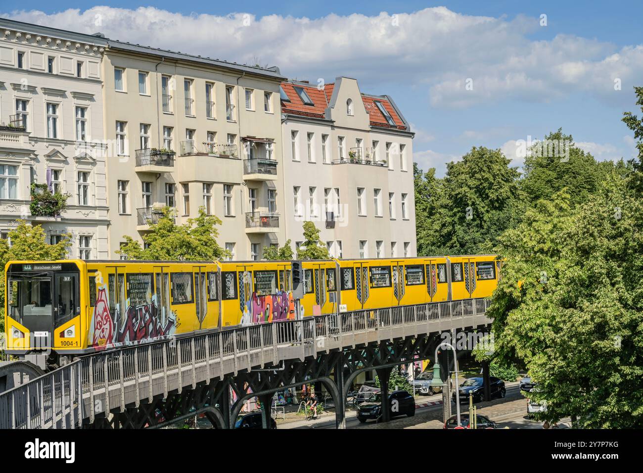 U-Bahnstation, Hochbahn, Schlesisches Tor, Kreuzberg, Friedrichshain-Kreuzberg, Berlin, Deutschland, U-Bahnhof, Hochbahn, Deutschland Stockfoto