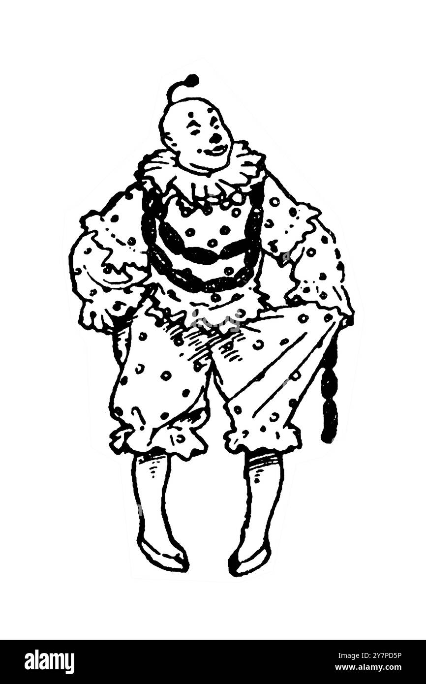 Alte Zeichnung eines Clown. Stockfoto