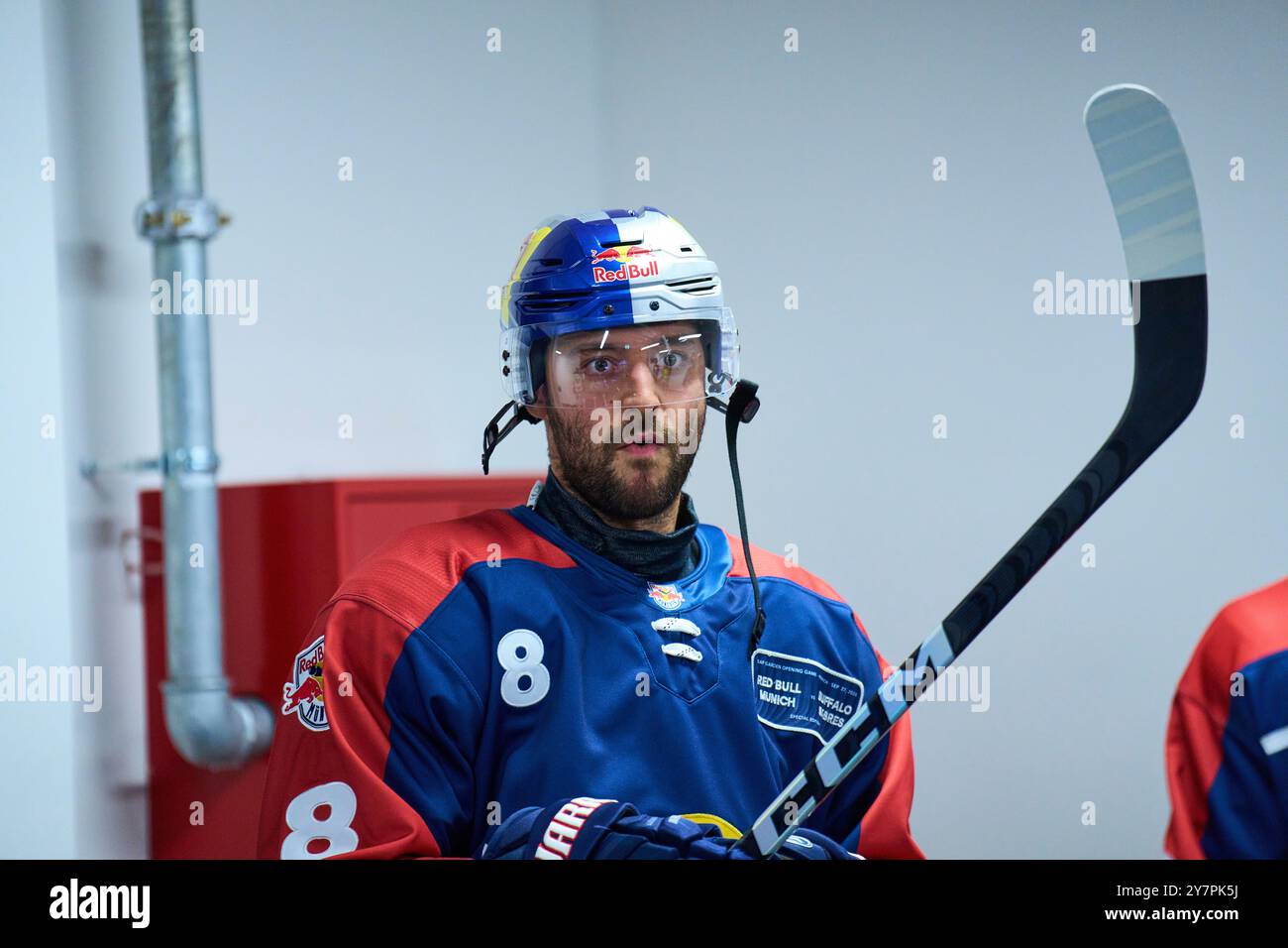 Tobias Rieder, EHC RB MUC 8 im Freundschaftsspiel der Global Series Challenge EHC RB MUENCHEN - BUFFALO SABRES 0-5 im SAP Garden in München, 27. September 2024. Saison 2024/2025, Spieltag x, Fotograf: Peter Schatz Stockfoto