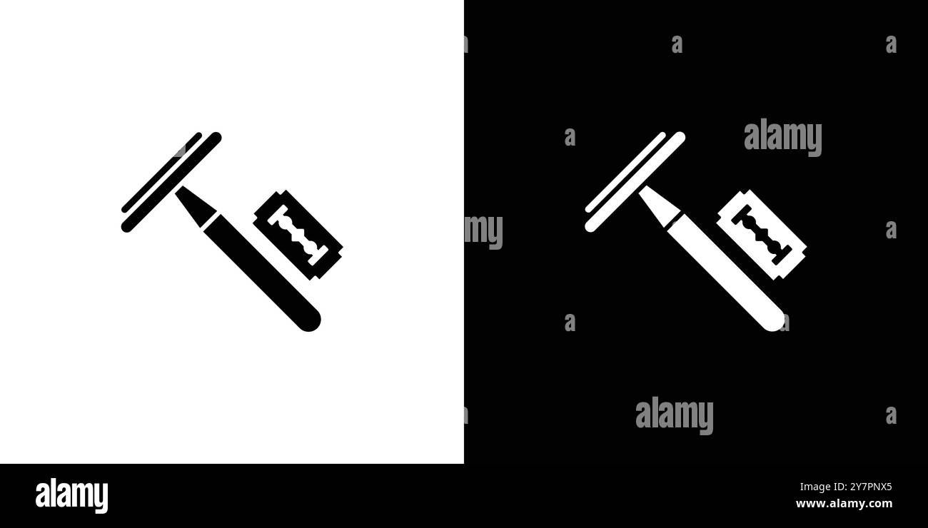 Haar entfernen Rasierer Icon flache dünne Linie Vektor Illustration Art Outline Set Stock Vektor