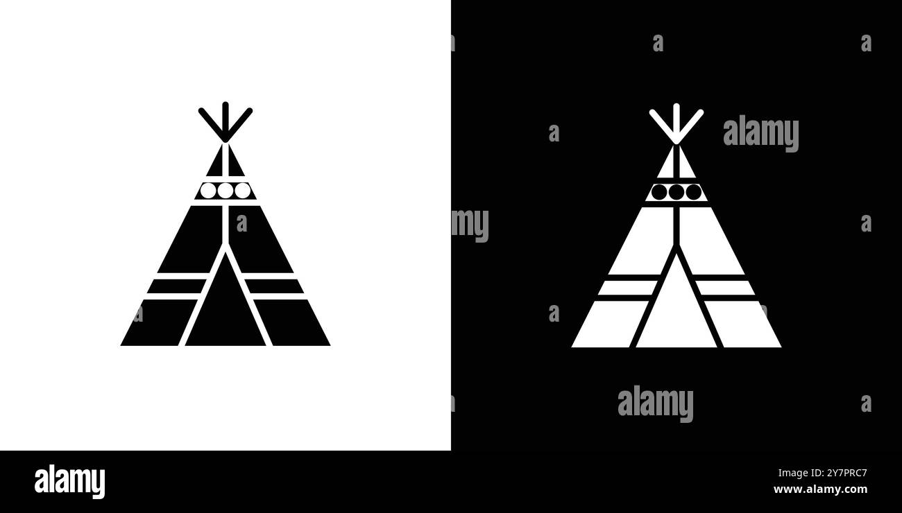 Tipi-Symbol flache dünne Linie Vektor Illustration Art Outline Set Stock Vektor