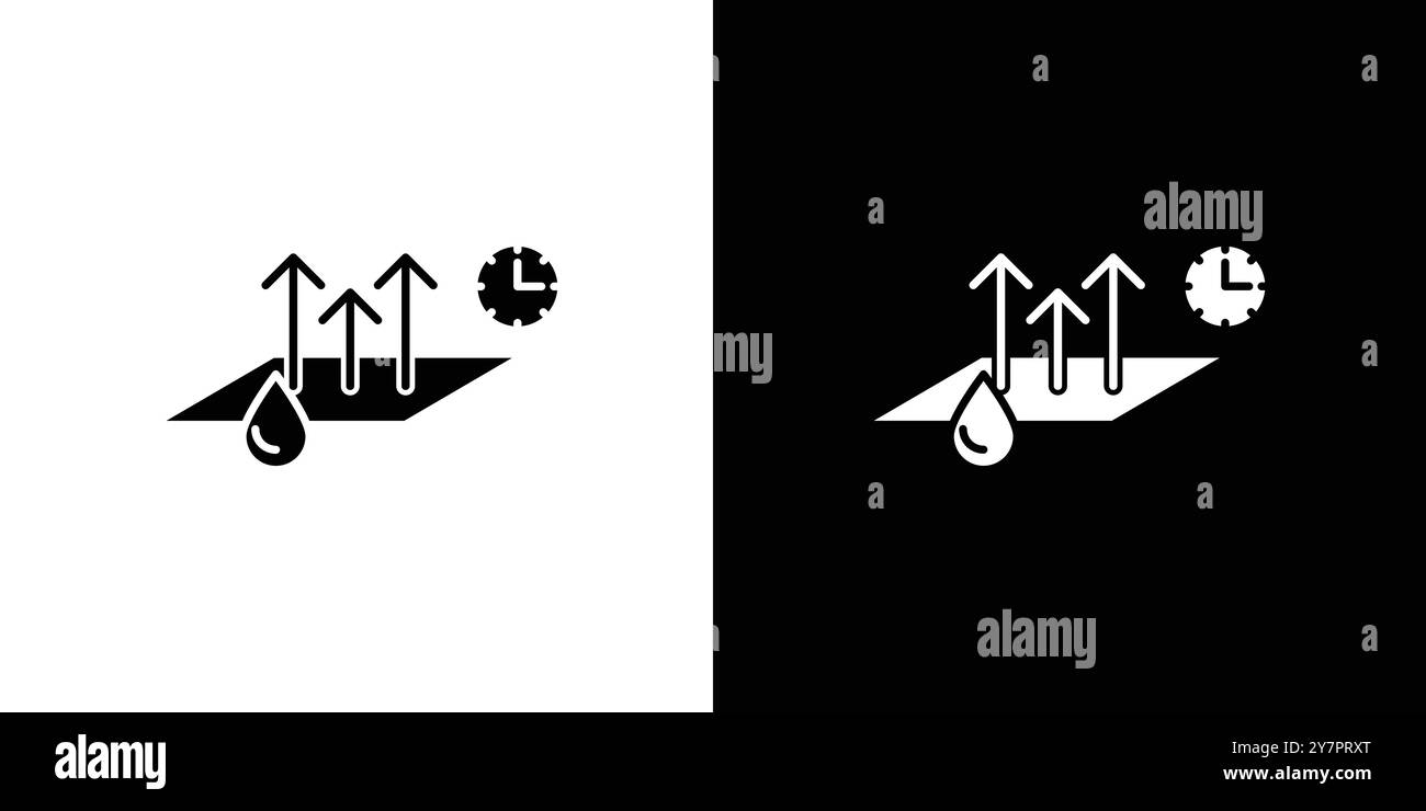 Schnell trocknendes Symbol flache dünne Linie Vektor Illustration Art Outline Set Stock Vektor