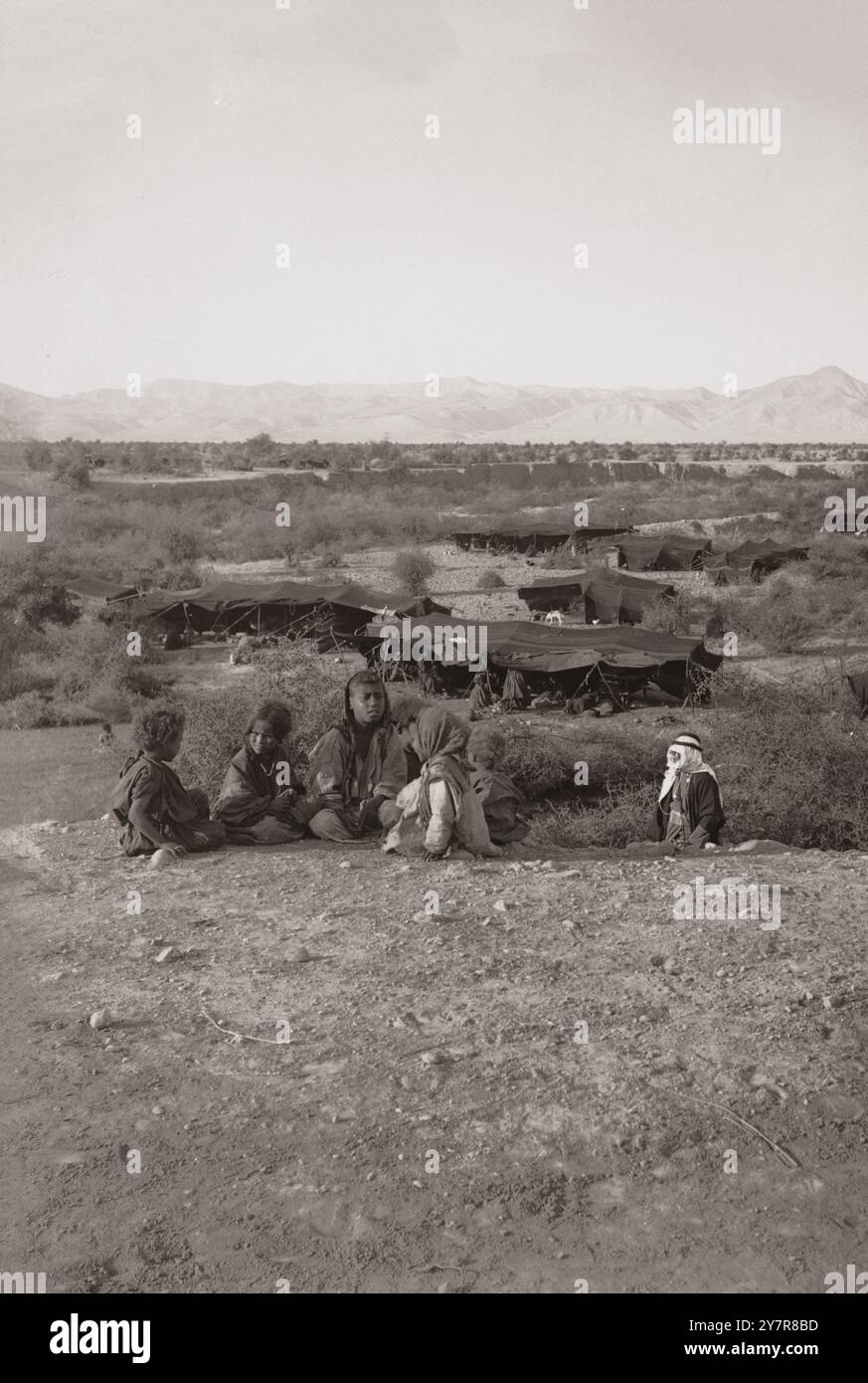 Straße nach Jericho, Jordanien usw. Tal von Achor. Palästina. Osmanisches Reich 1900-1920 Stockfoto