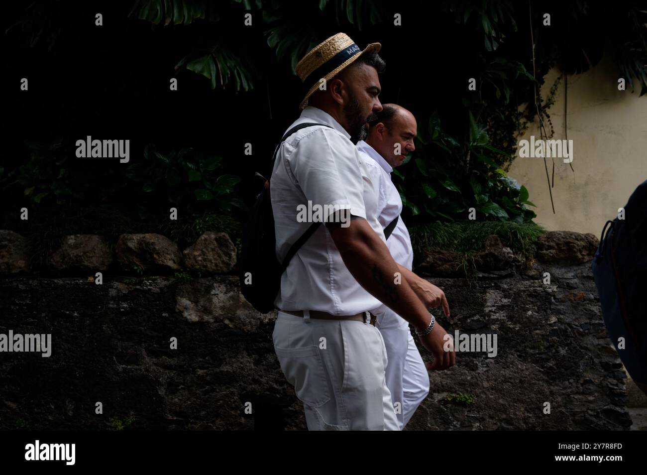 Zwei Carreiros laufen synchron Stockfoto