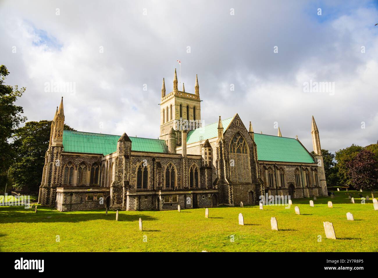 Great Yarmouth Minster, die größte Pfarrkirche Englands. Nach den Bombenangriffen der Deutschen im 2. Weltkrieg wieder aufgebaut. Norfolk, England Stockfoto