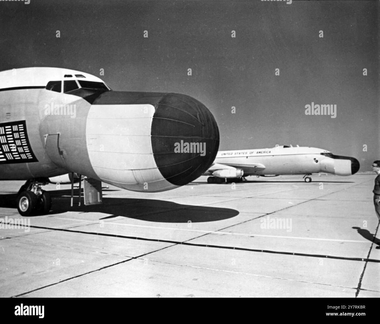 AIRCRAFTWashington USA : das A/Ria, Apollo/RANGE Instrumentation Aircraft, das kritische Phasen der Apollo Lunar-Missionen überwachen wird und als wichtige Luft-Boden-Sprachrelaisverbindung zwischen dem Apollo-Missionskontrollzentrum und den Astronauten an Bord des Raumschiffs dienen wird. Project Apollo ist das Projekt der National Aeronautics and Space Administration, um den Menschen auf den Mond zu bringen und ihn sicher auf die Erde zurückzubringen. August 1968 Stockfoto