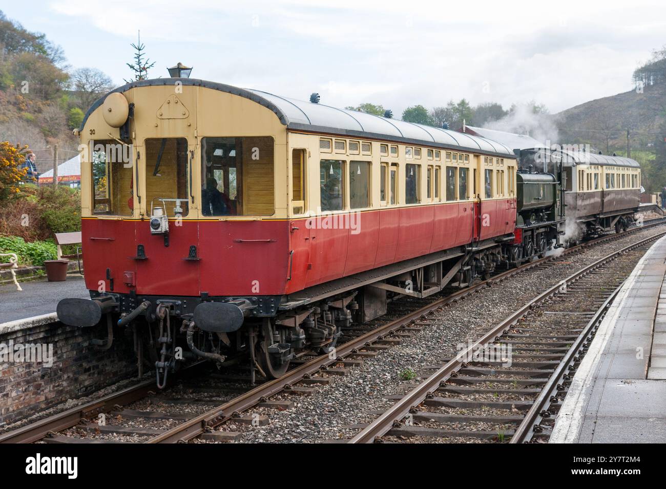 Eine Dampfgala bei der Llangollenbahn Stockfoto