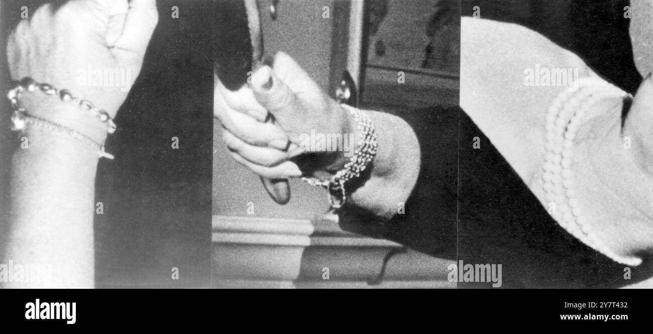 FRAU MCKAY : POLICE PICTURELONDON ENGLAND UK : Ein Polizeibild des Schmucks - Halskette, Ringe und ein Armreif - den Frau Muriel McKay vielleicht getragen haben könnte, als sie am Montag, dem 29. Dezember 1969, auf mysteriöse Weise aus ihrem Haus in Wimbledon verschwand. Mrs. McKay, 55 Jahre alte Australierin, ist die Ehefrau von Alick McKay , ebenfalls Australier, amtierender Vorsitzender der Londoner Massenauflagenzeitung The News of the World. Die Polizei glaubt, Mrs. McKay lebt noch. 5. Januar 1970 Stockfoto