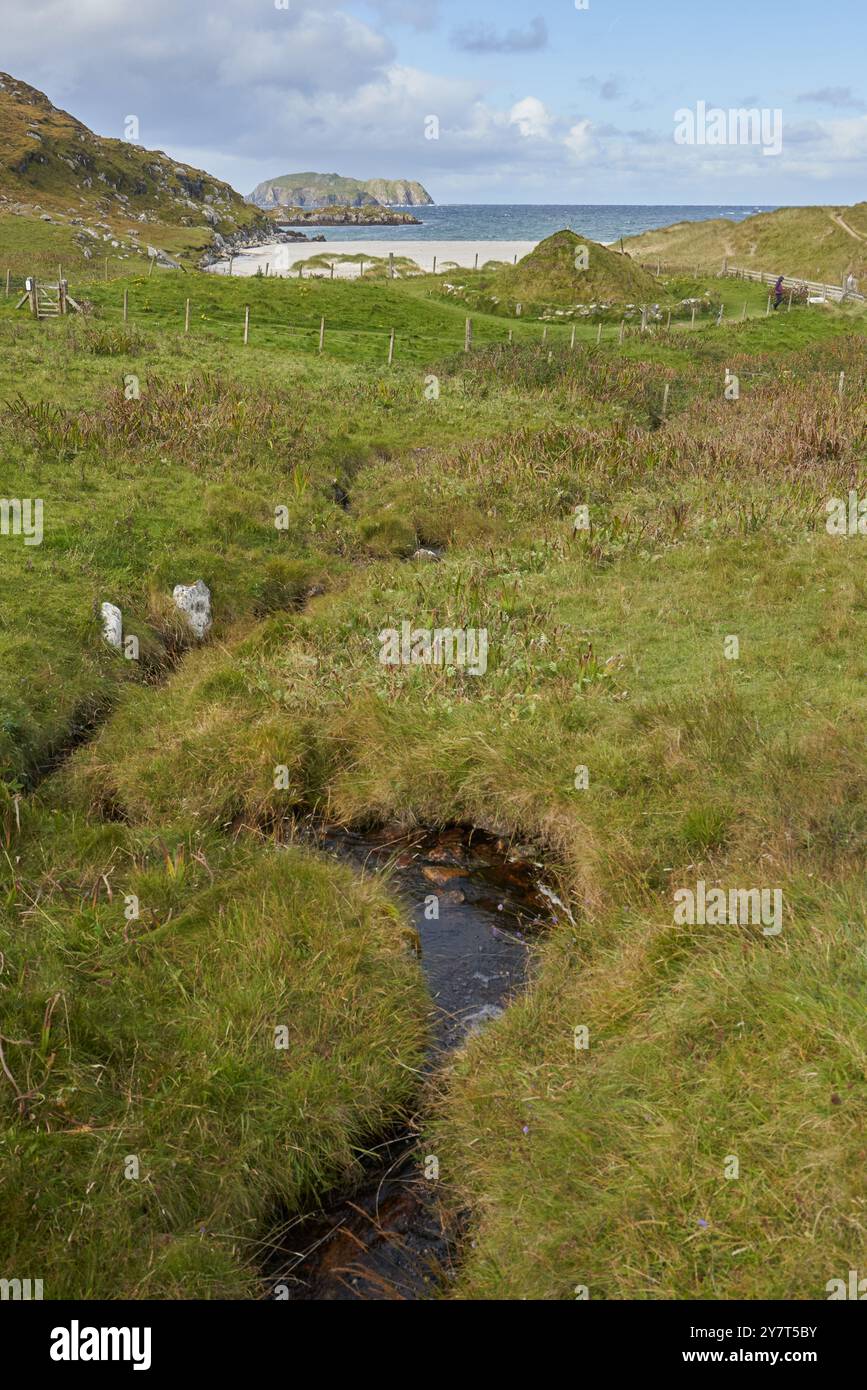 Iron Age House auf Great Bernera, Isle of Lewis in den Äußeren Hebriden, Schottland. Stockfoto