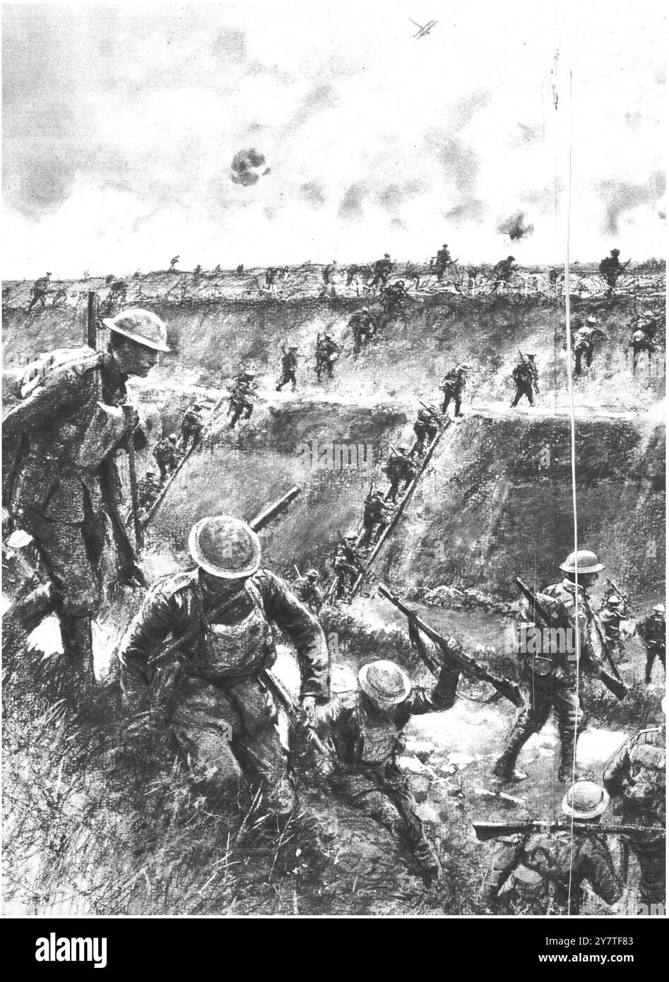 Der große Vormarsch an der Westfront : die Überquerung des Canal du Nord. Oktober 1918 Stockfoto