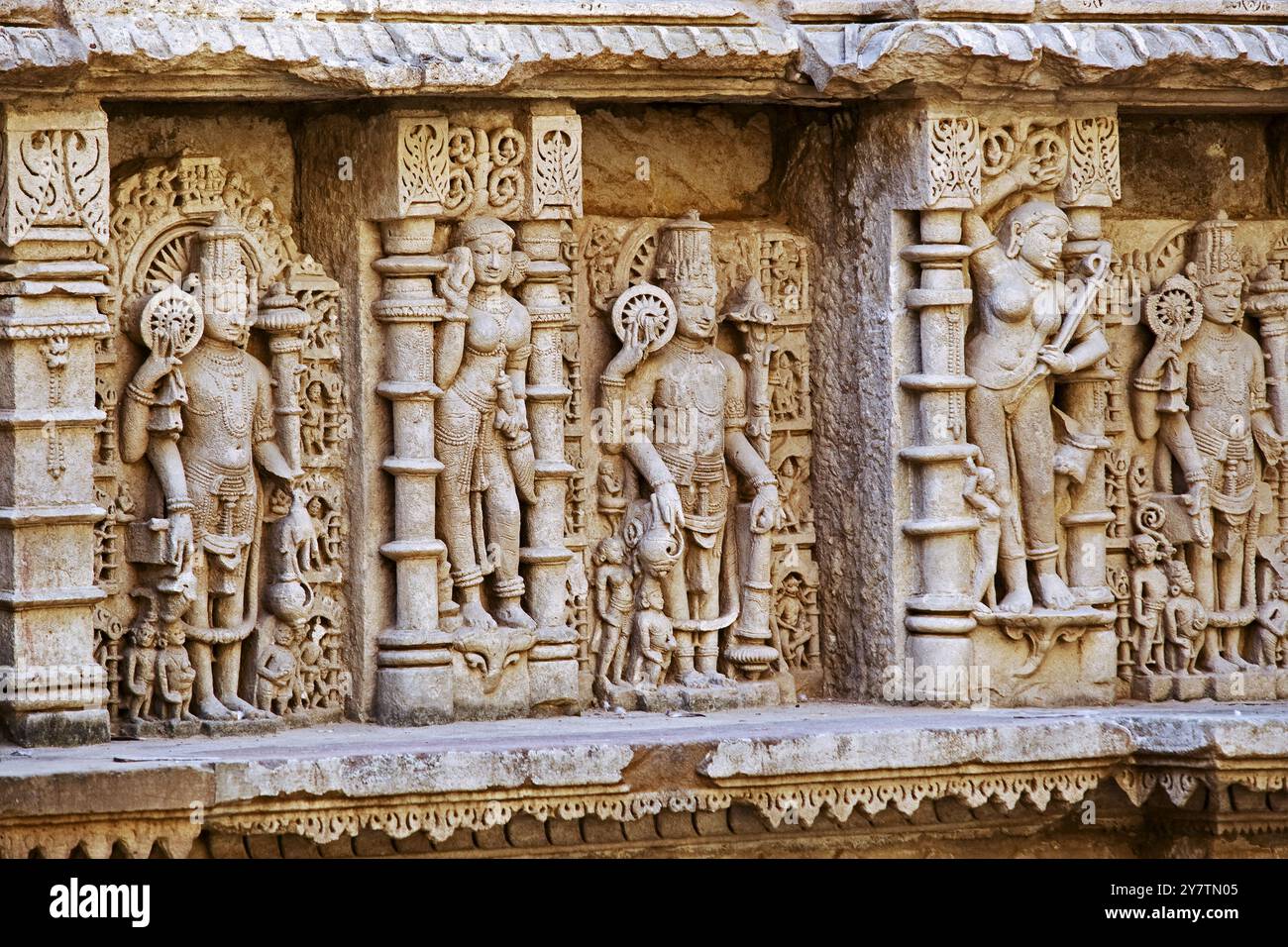 01 27 2010 Rani Ki Vav gebaut von Königin Udayamati Ehefrau von König Bhimdeva I. A.D.10221063-Patan Nord Gujarat INDIEN Asien. Stockfoto