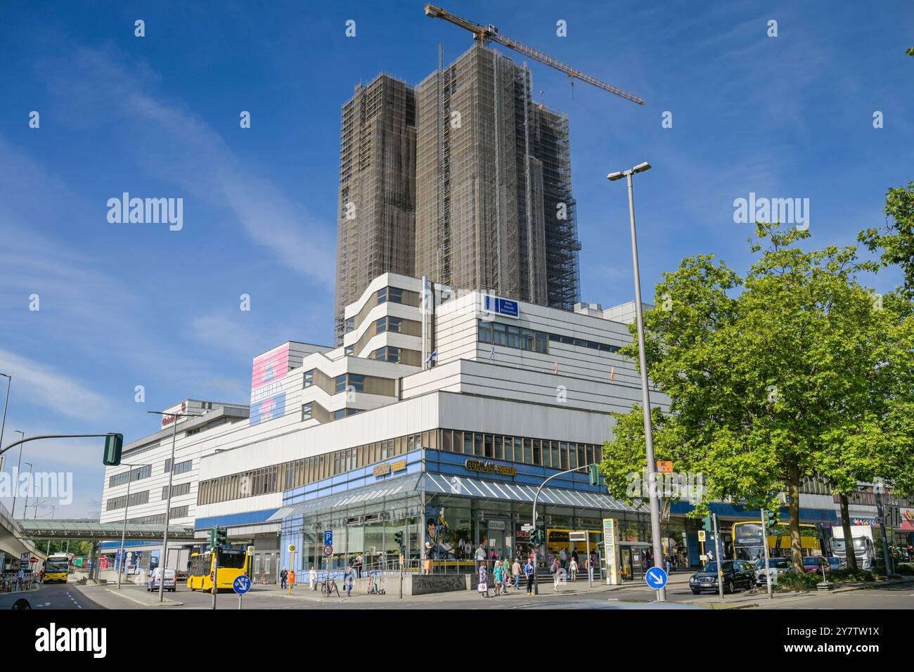Baustelle Wohngebäude Überlin, Steglitzer Kreisel, Schloßstraße, Steglitz, Berlin, Deutschland, Baustelle Wohnhaus Überlin, Deutschlan Stockfoto