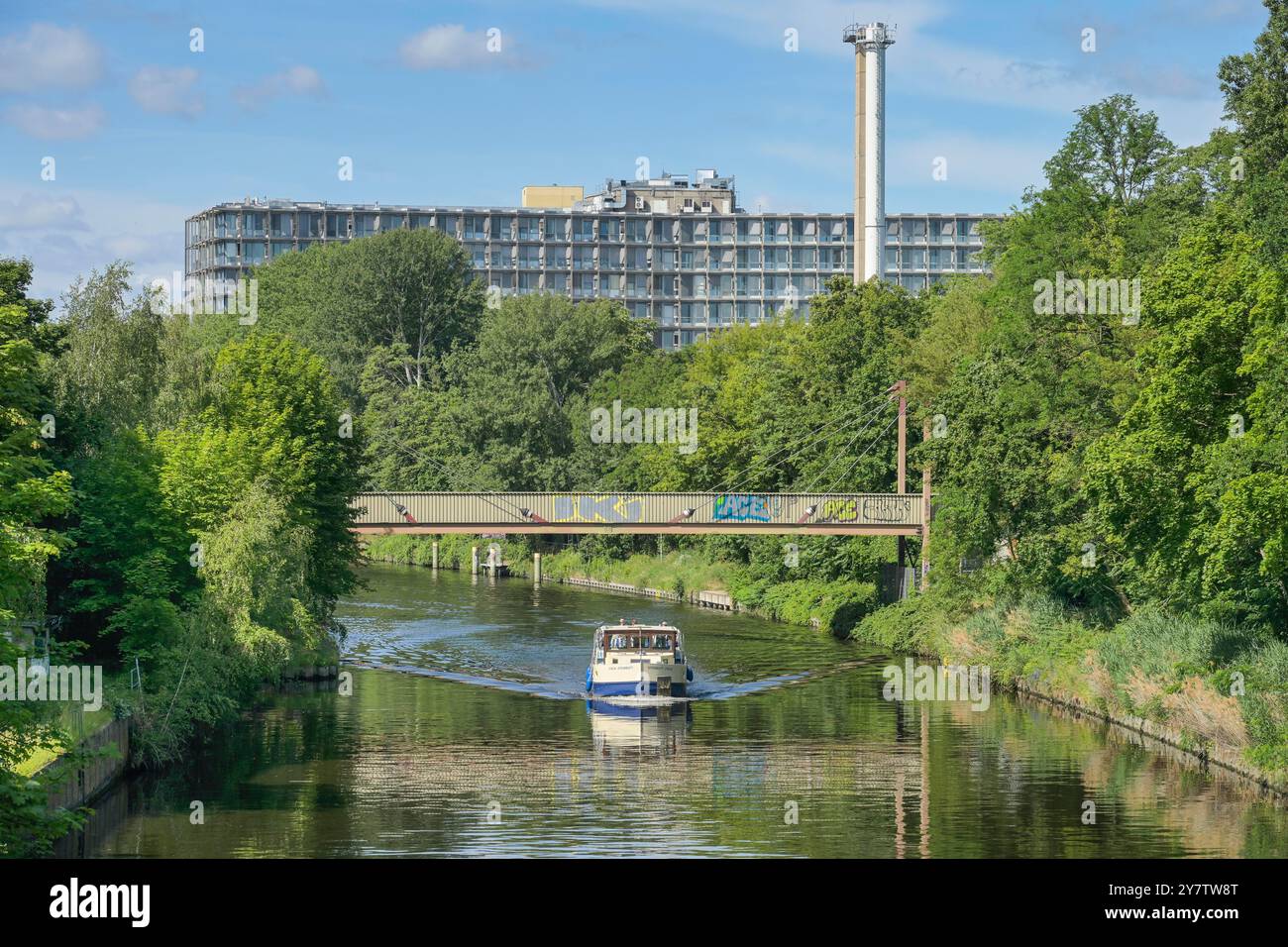 Teltow-Kanal, Benjamin Franklin Hospital, Lichterfelde, Steglitz-Zehlendorf, Berlin, Deutschland, Teltowkanal, Krankenhaus Benjamin Franklin, Deutschland Stockfoto