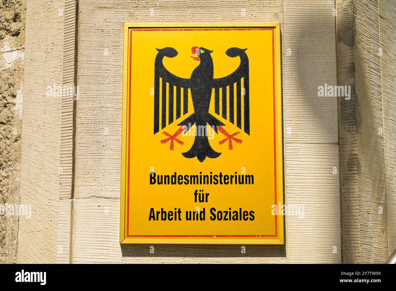 Schild, Bundesministerium für Arbeit und Soziales, Mitte, Berlin, Deutschland, Bundesministerium für Arbeit und Soziales, Deutschland Stockfoto