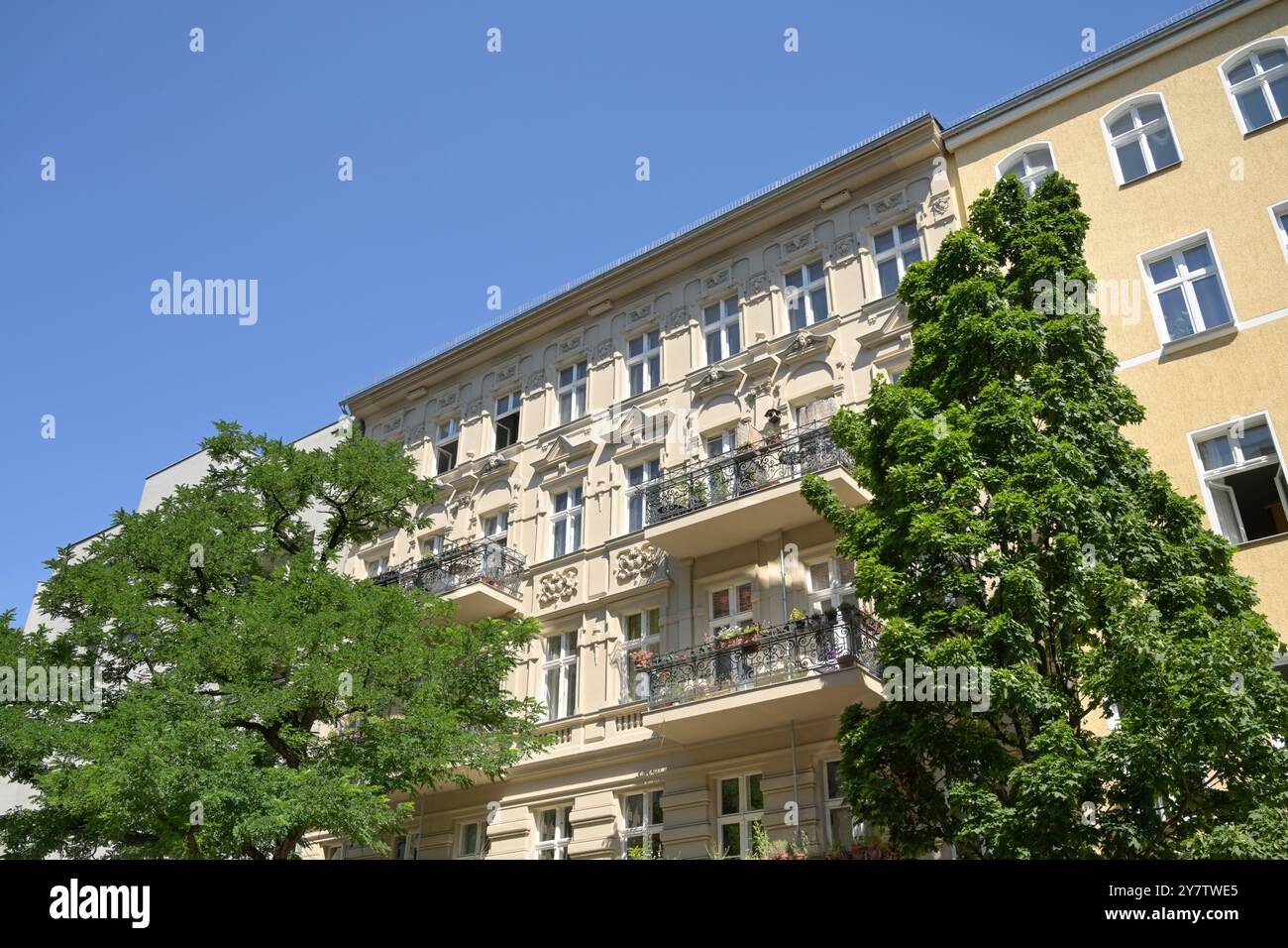 Altes Stuckgebäude, Brunhildstraße, Schöneberg, Tempelhof-Schöneberg, Berlin, Deutschland, Stuck-Altbau, Brunhildstraße, Deutschland Stockfoto