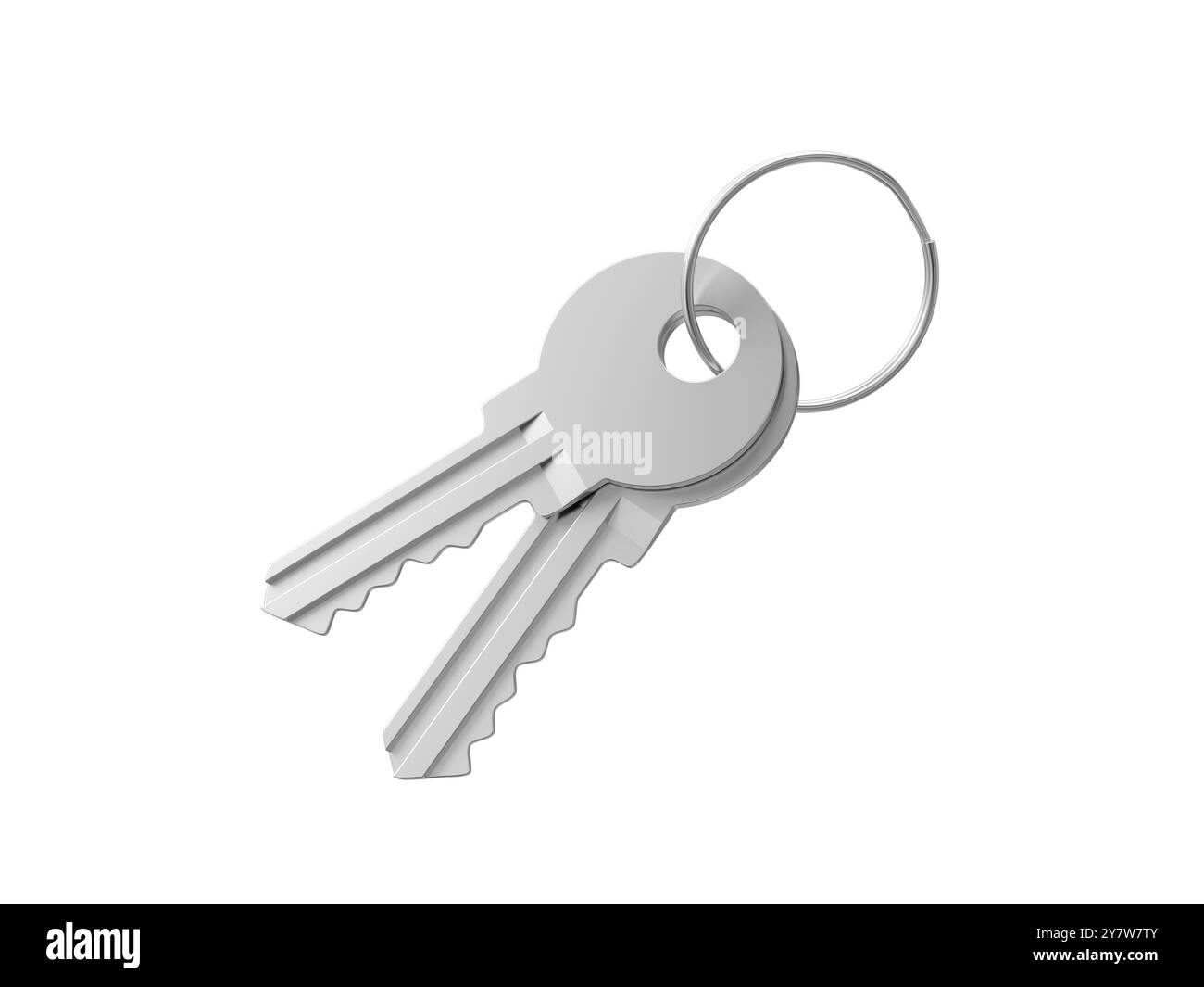 Tasten auf weißem Hintergrund isoliert. 3D-Abbildung. Stockfoto