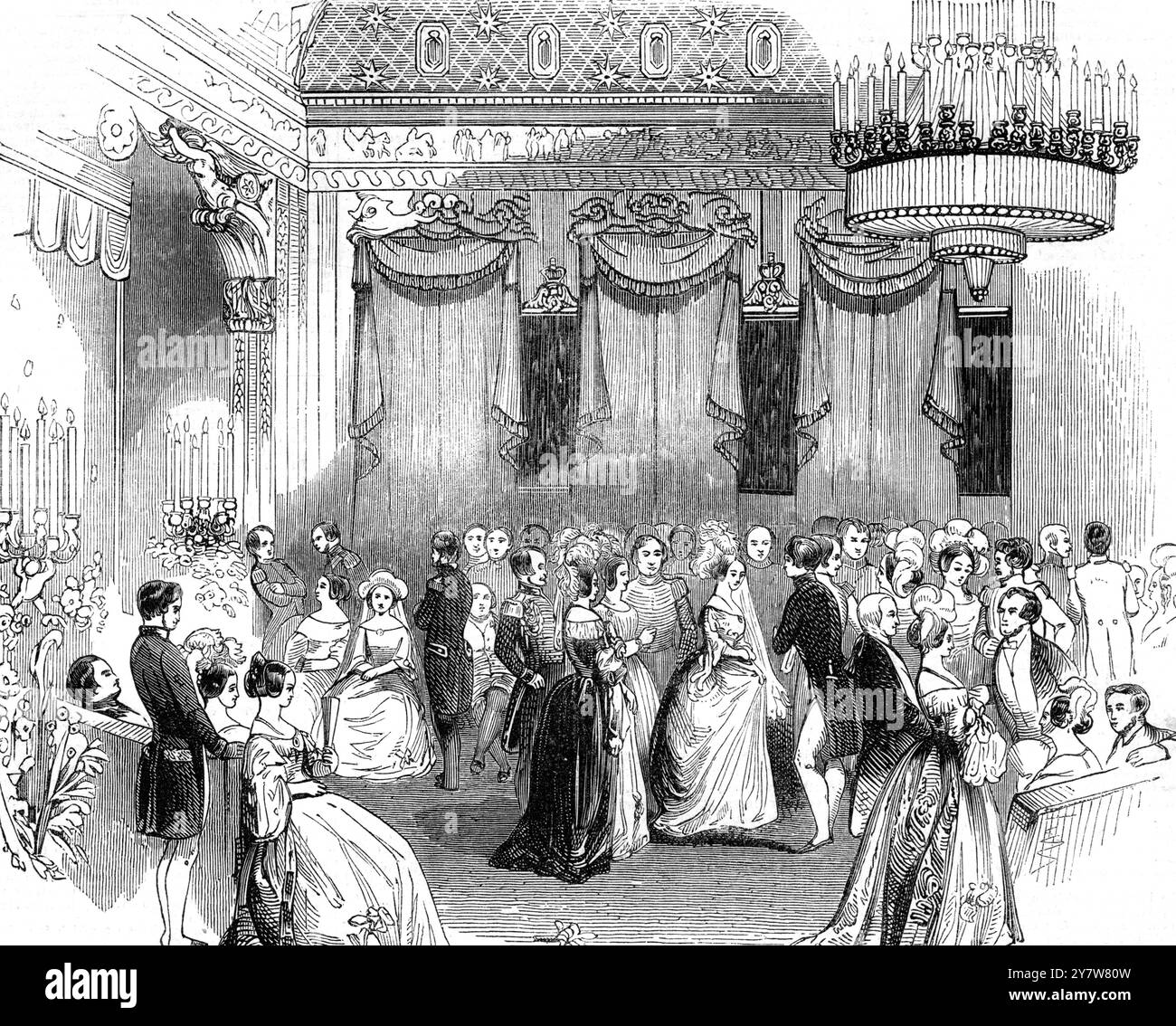 Grand State Ball im Buckingham Palace m LondonBall Room 1843 Stockfoto