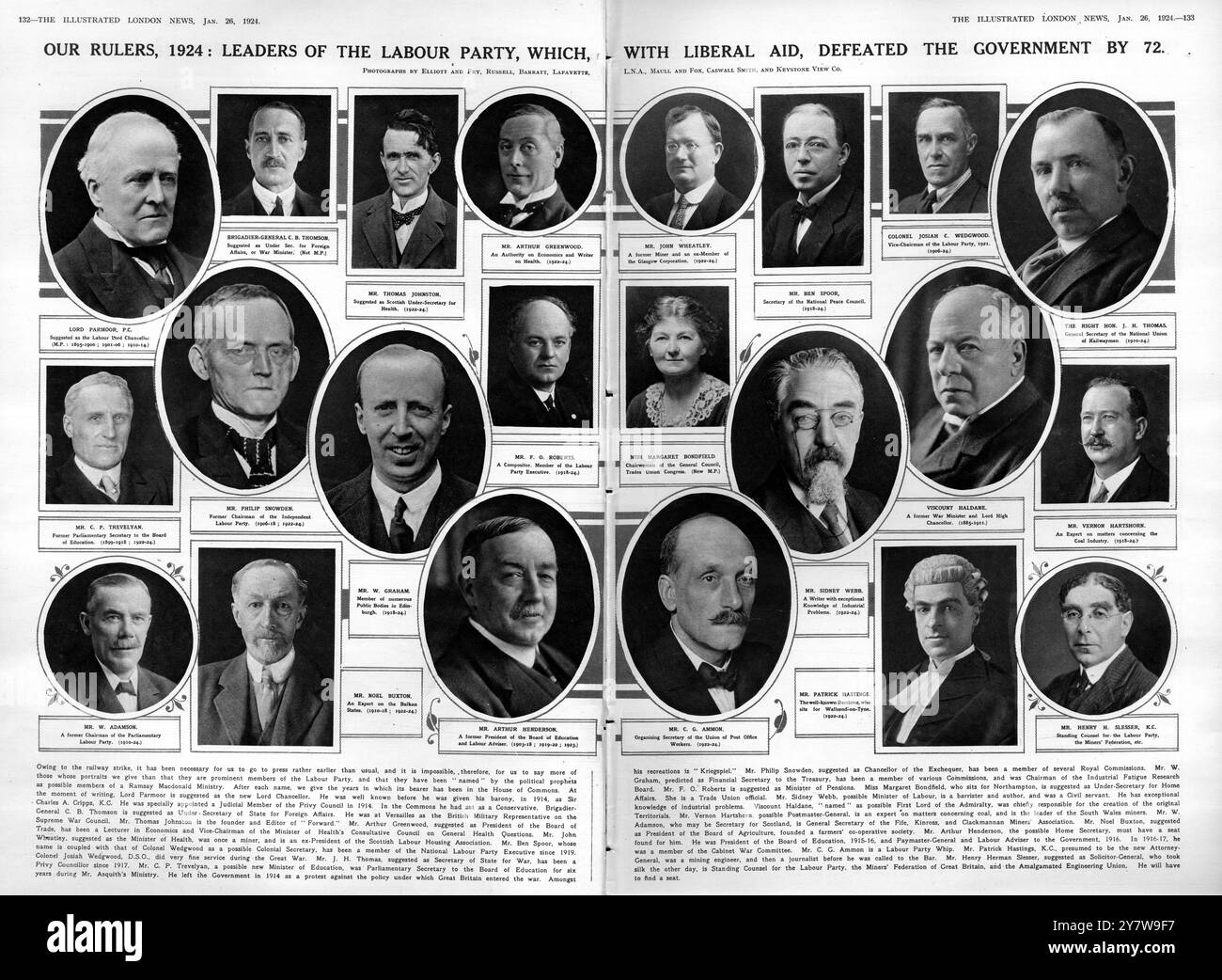 Unsere Herrscher , 1924 : Führer der Labour Party , die mit Hilfe der Liberalen die Regierung bis zum 72 .26. Januar 1924 besiegten Stockfoto