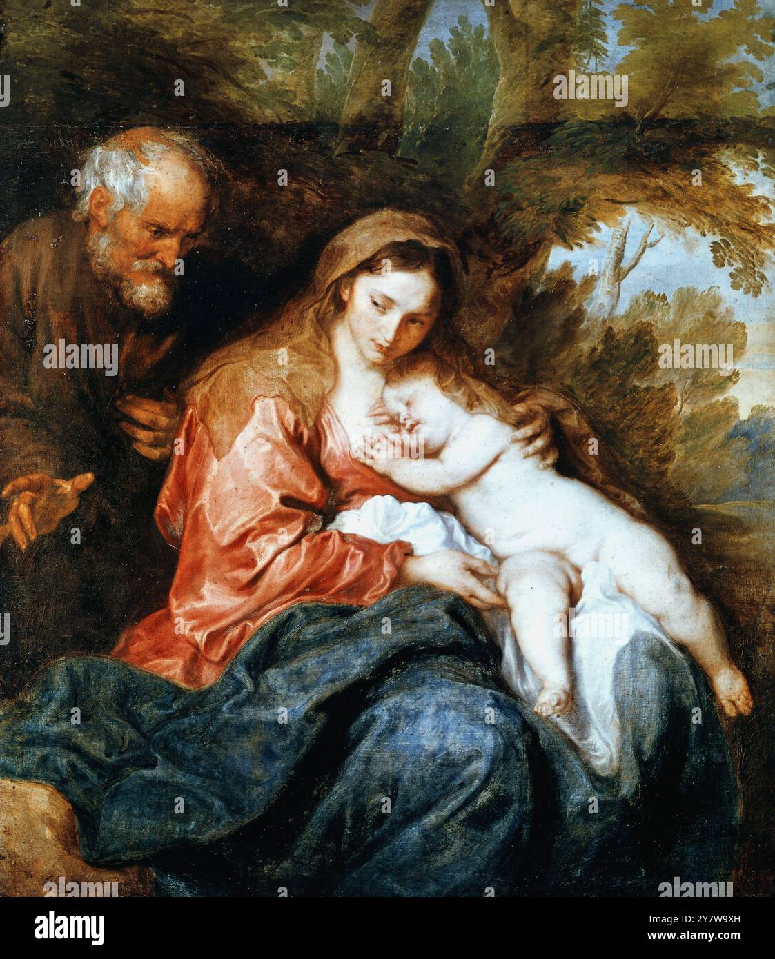 Riposo nella fuga in Efitto von Sir Anthony van Dyck (1599-1641) ©TopFoto Stockfoto