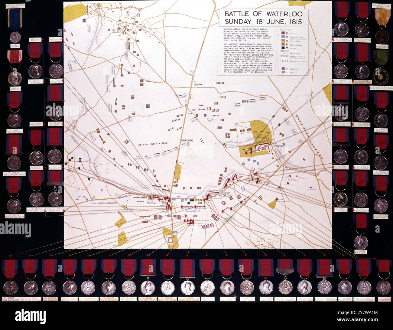 Die Schlacht von Waterloo und die Medaillen. Medaillen von Spink and Son Ltd Stockfoto