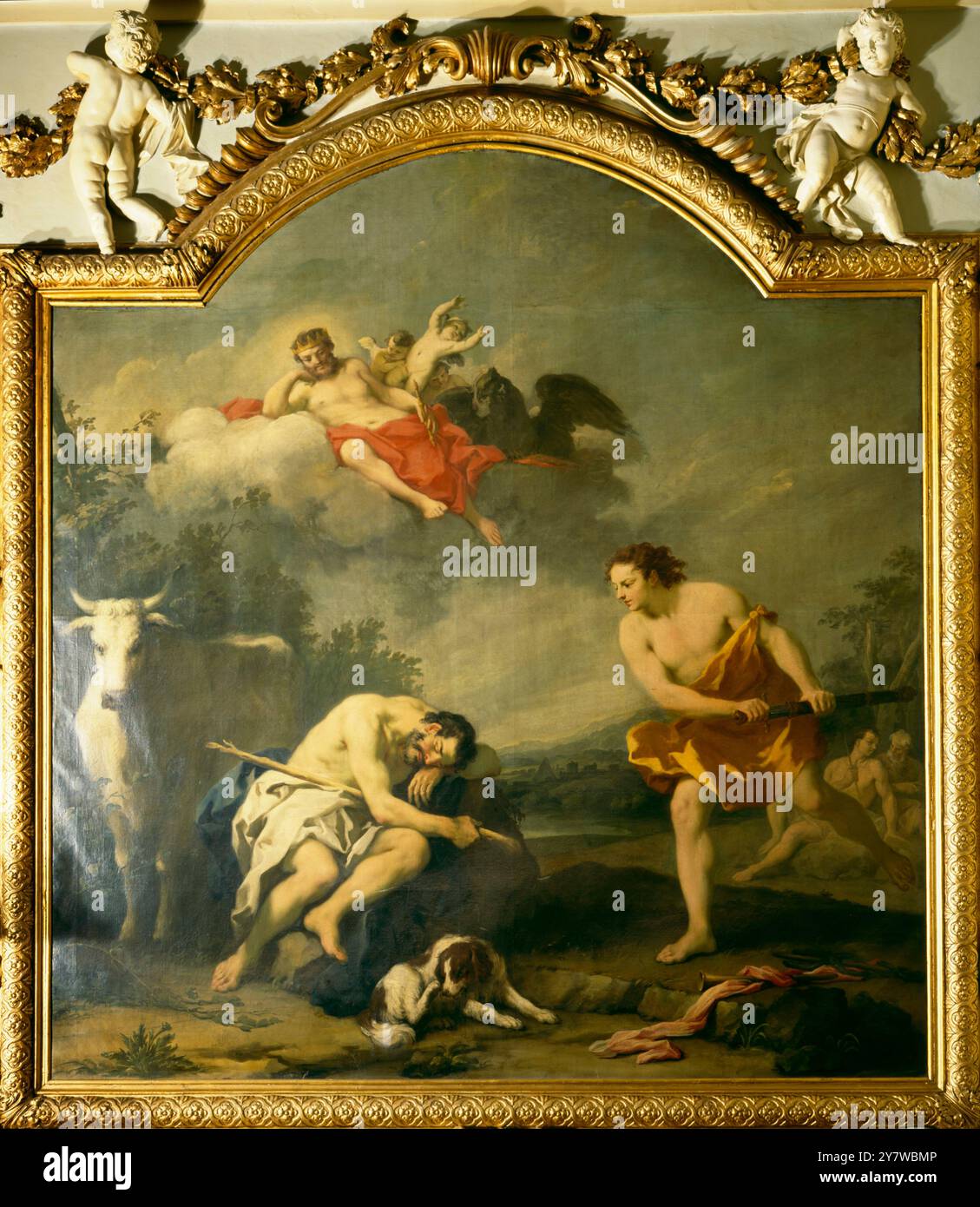 Geschichte von Jove und IO (1 von 4) im Moor Park, Herts von Ricci, Sabastiano (1659-1734 Sebastiano Ricci (Belluno, Juli 1659 – Venedig, 15. Mai 1734) war ein bekannter italienischer Maler des Spätbarock. ©TopFoto Stockfoto