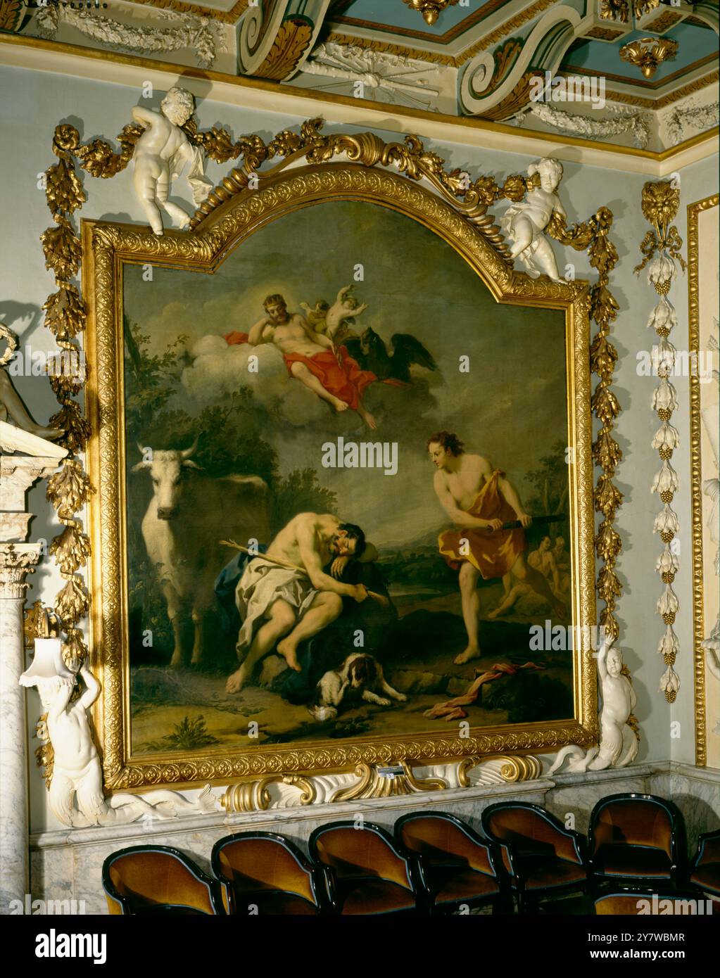 Geschichte von Jove und IO (1 von 4) im Moor Park, Herts von Ricci, Sabastiano (1659-1734 Sebastiano Ricci (Belluno, Juli 1659 – Venedig, 15. Mai 1734) war ein bekannter italienischer Maler des Spätbarock. ©TopFoto Stockfoto
