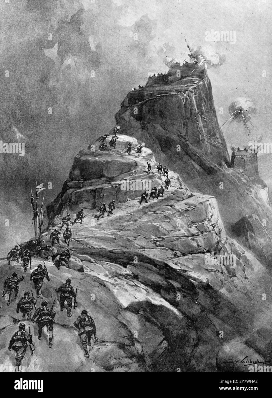 Das erste große Hindernis in Tibet zu beseitigen : die Kämpfe um Gyangtse . Die letzte Phase des Angriffs auf das TSE-Chen-Kloster , zwei Meilen westlich von Gyanstse Fort . 6. August 1904 Stockfoto