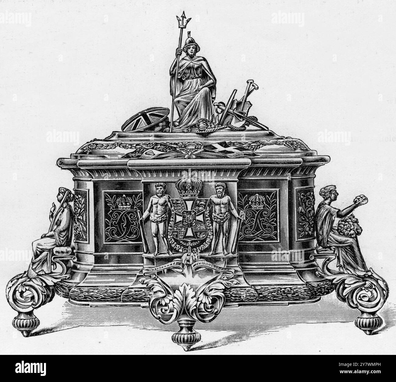 The Illustrated London News - Samstag, 28. Mai 1892 - Goldschatulle, die die Dänen in London ihren Majestäten, dem König und der Königin von Dänemark, auf ihrer goldenen Hochzeit überreicht haben ©TopFoto Stockfoto