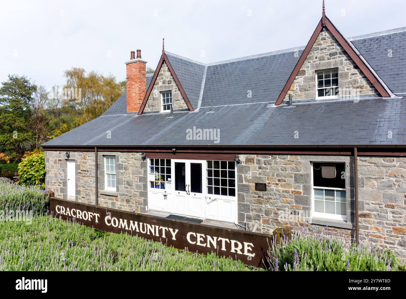 Cracroft Community Centre at the Old Stone House (1870), Shalamar Drive, Cracroft, Christchurch (Ōtautahi), Canterbury, Neuseeland Stockfoto
