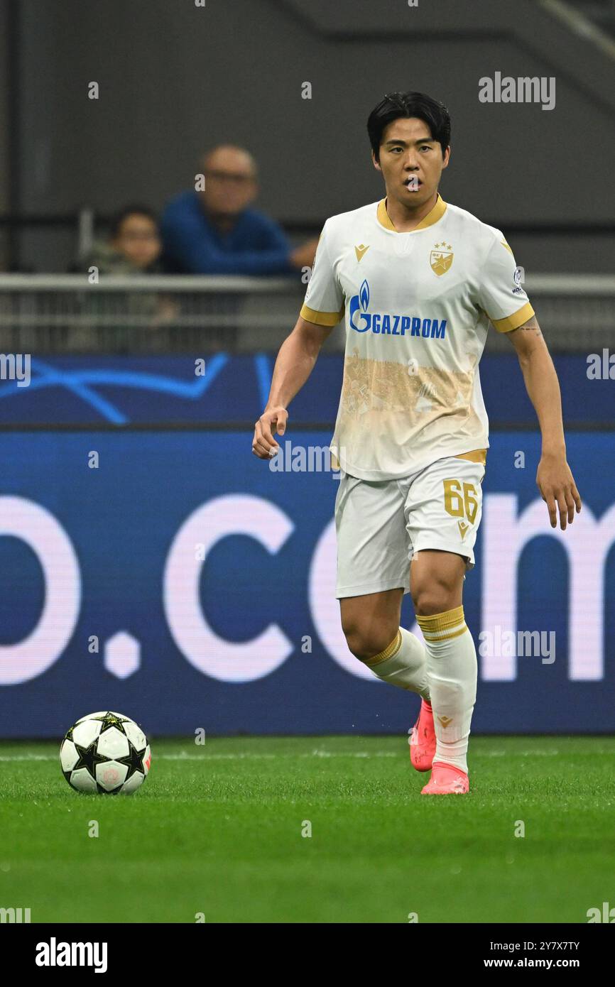 Seol von Stella Rossa FC während des Spiels der UEFA Champions League Phase MD2 zwischen Inter FC Internazionale und Stella Rossa FC am 1. Oktober 2024 im Giuseppe Meazza San Siro Siro-Stadion in Mailand Stockfoto