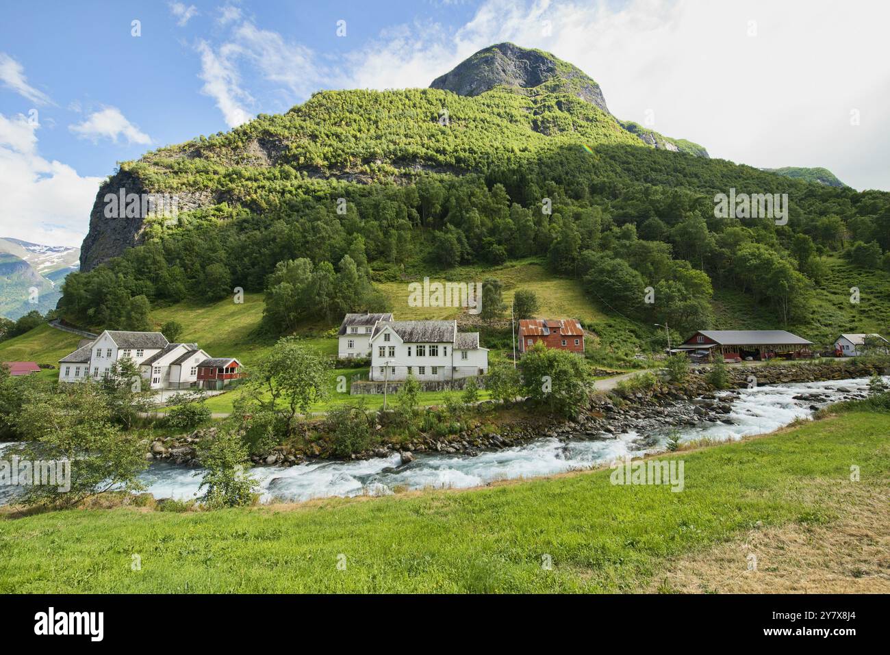 Das malerische Touristendorf Undredal, Norwegen. Stockfoto