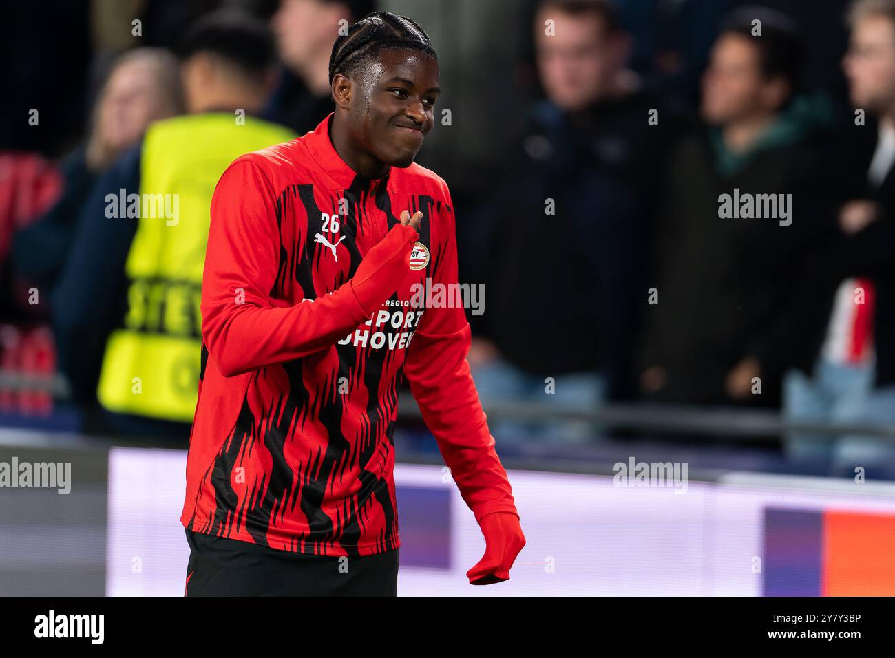 Eindhoven, Niederlande. Oktober 2024. EINDHOVEN, NIEDERLANDE - 1. OKTOBER: Isaac Babadi von PSV vor dem Spiel der UEFA Champions League 2024/25 Phase MD2 zwischen PSV Eindhoven und Sporting Clube de Portugal im Philips Stadion am 1. Oktober 2024 in Eindhoven, Niederlande. (Foto von Joris Verwijst/Orange Pictures) Credit: Orange Pics BV/Alamy Live News Stockfoto