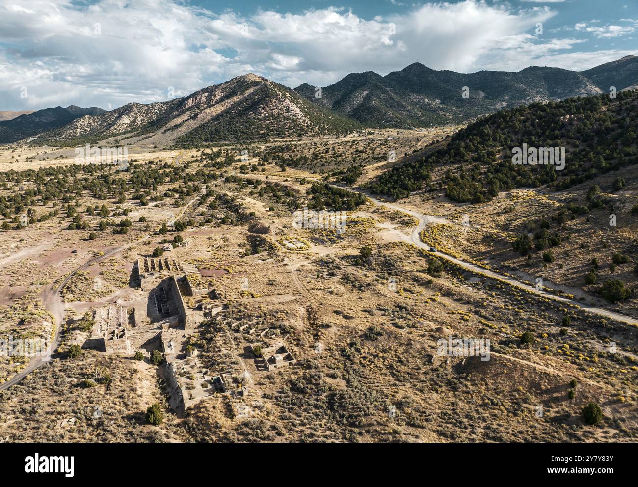 Drohnenansicht der Tintic-Schmelze in Silver City, Utah, USA Stockfoto