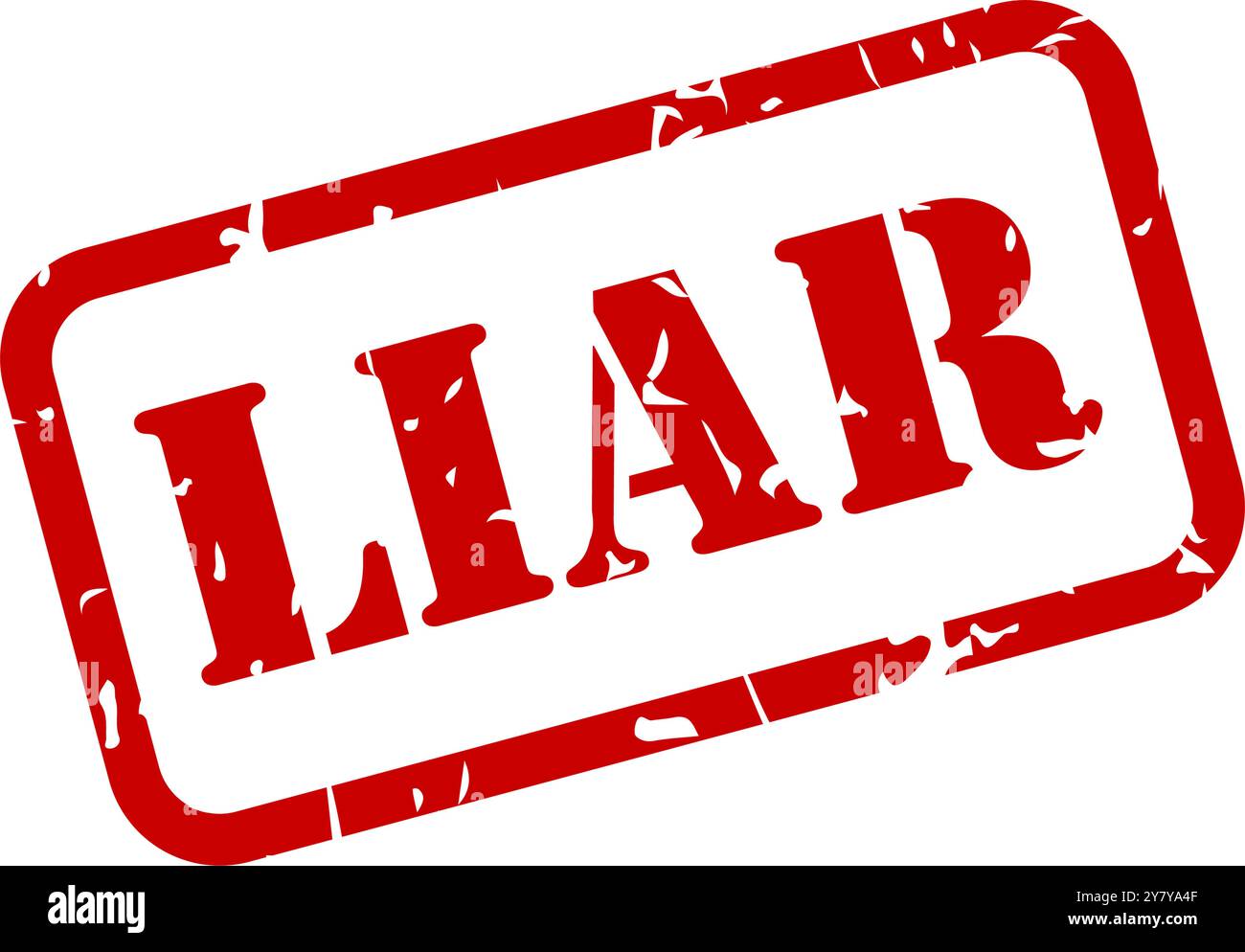 Liar Red Rubber Stempelvektor mit Textur isoliert Stock Vektor