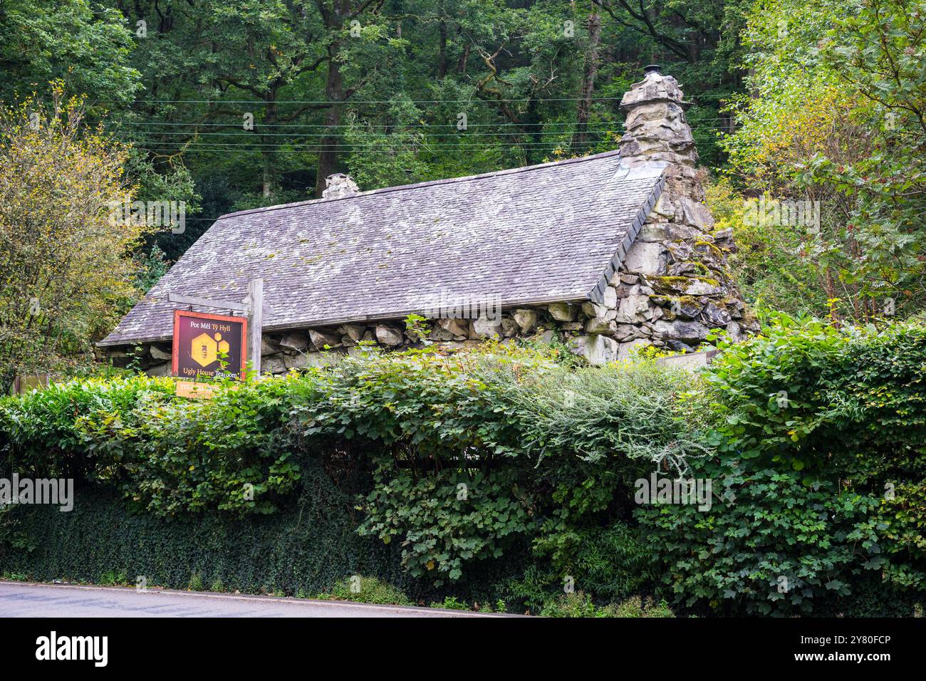 Ty Hyll, The Ugly House, Capul Curig, Nordwales, Großbritannien. Stockfoto