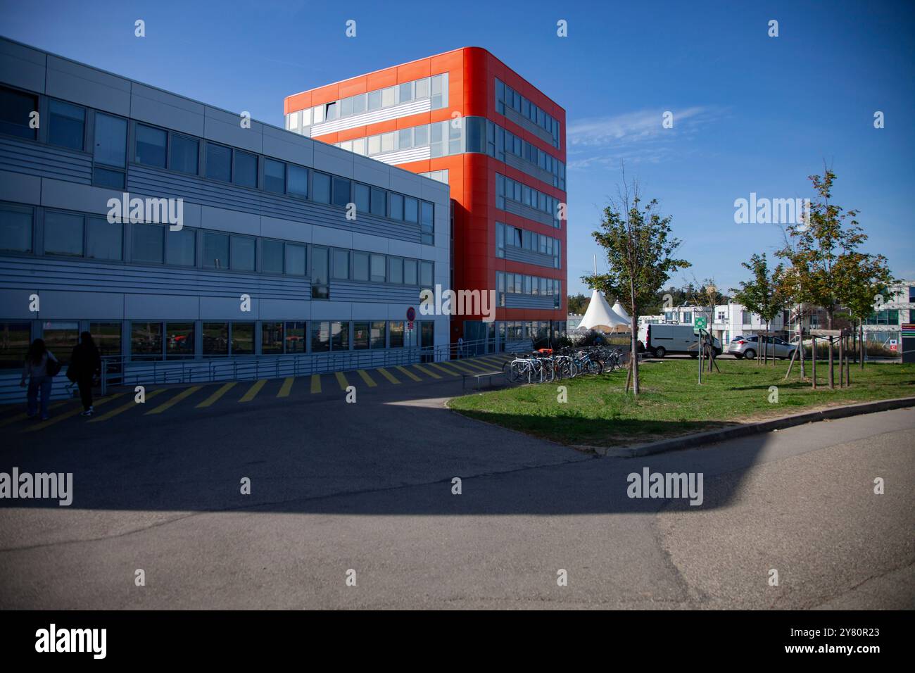 Lyon, Bron, Lumière Universität Lyon 2 (Zentralfrankreich): Universitätscampus „porte des Alpes“ Stockfoto