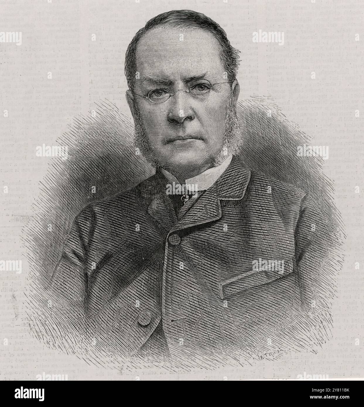 Lyon Playfair (1819-1898) - Porträt, historischer Stich Stockfoto