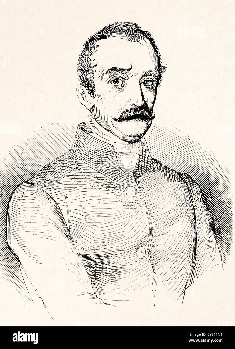 Portrait von M. Horace Vernet - Auszug aus 'L'Illustration Journal Universel' - Französische Illustrierte - 1844 Stockfoto