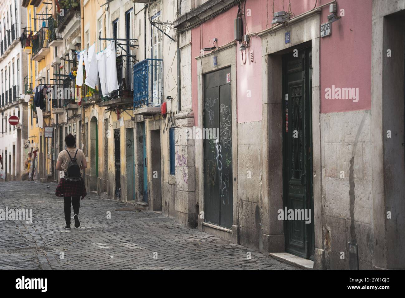 Lissabon vor den Touristen 2015-2018 Stockfoto