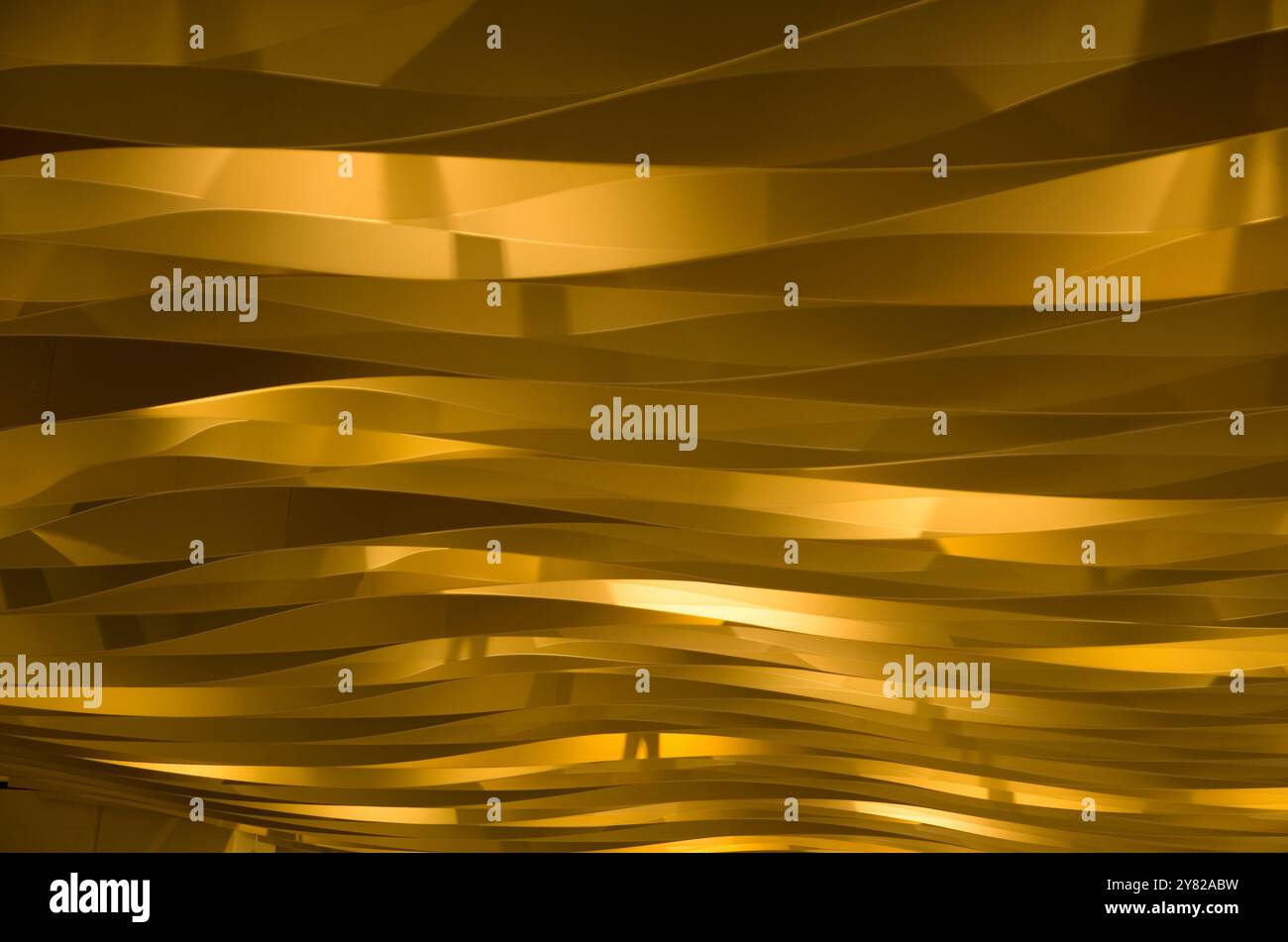 Abstrakte Golden Lines Decke der modernen Architektur Horizontal Stockfoto