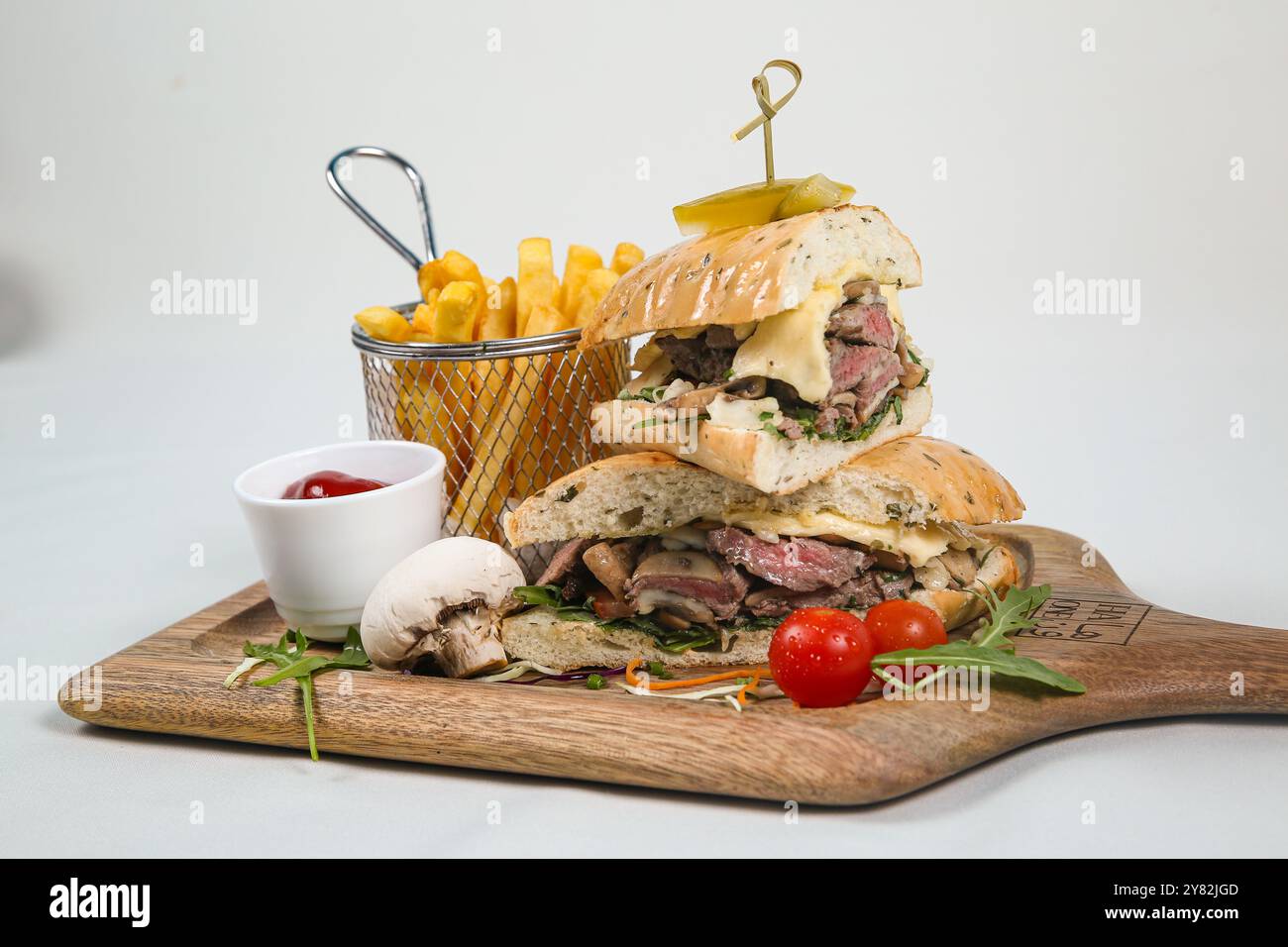 Das Beste Gegrillte Steak Sandwich Stockfoto