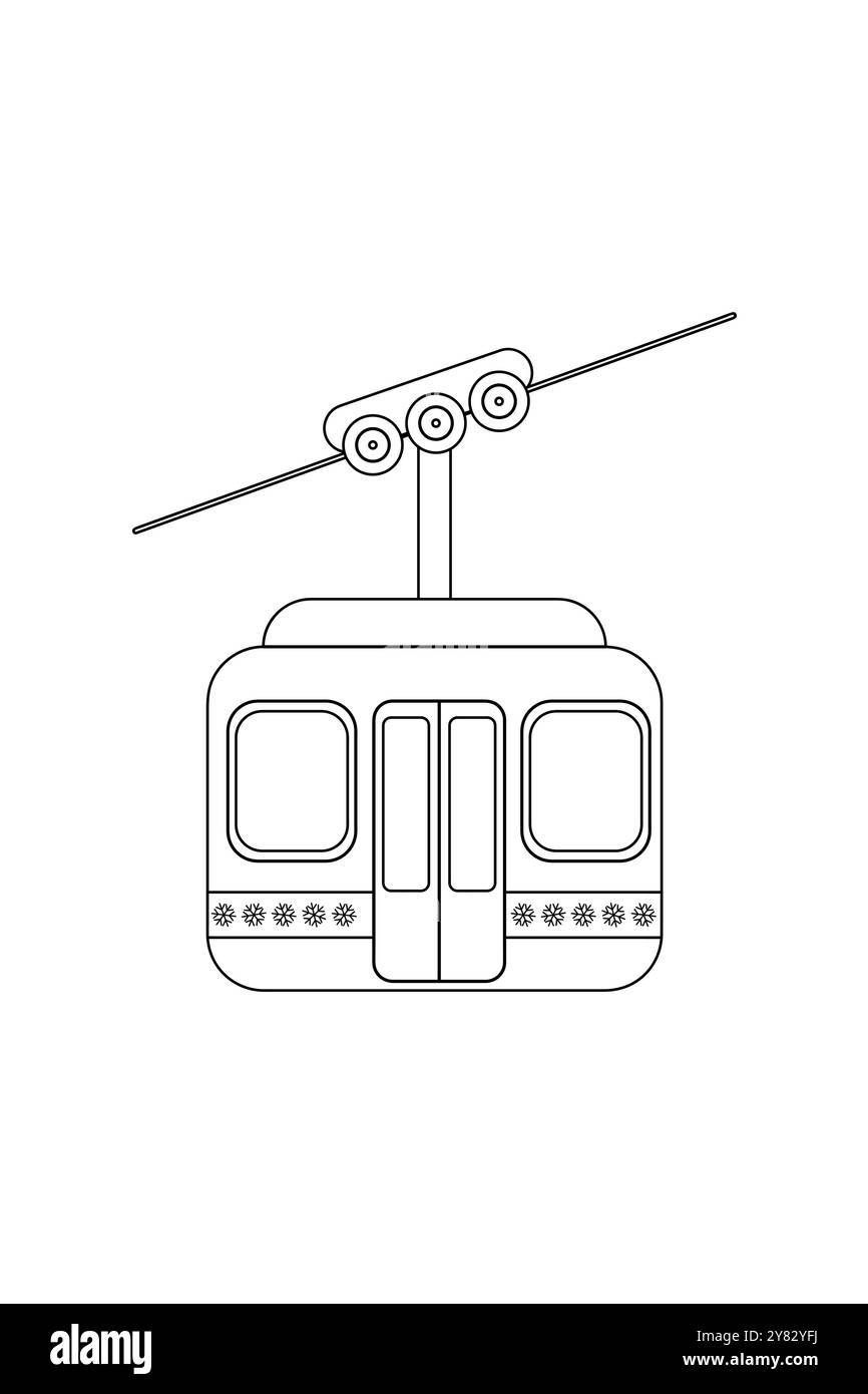 Färbung, Winterbahn, Illustration auf weißem Hintergrund. Vektor isoliert Stock Vektor