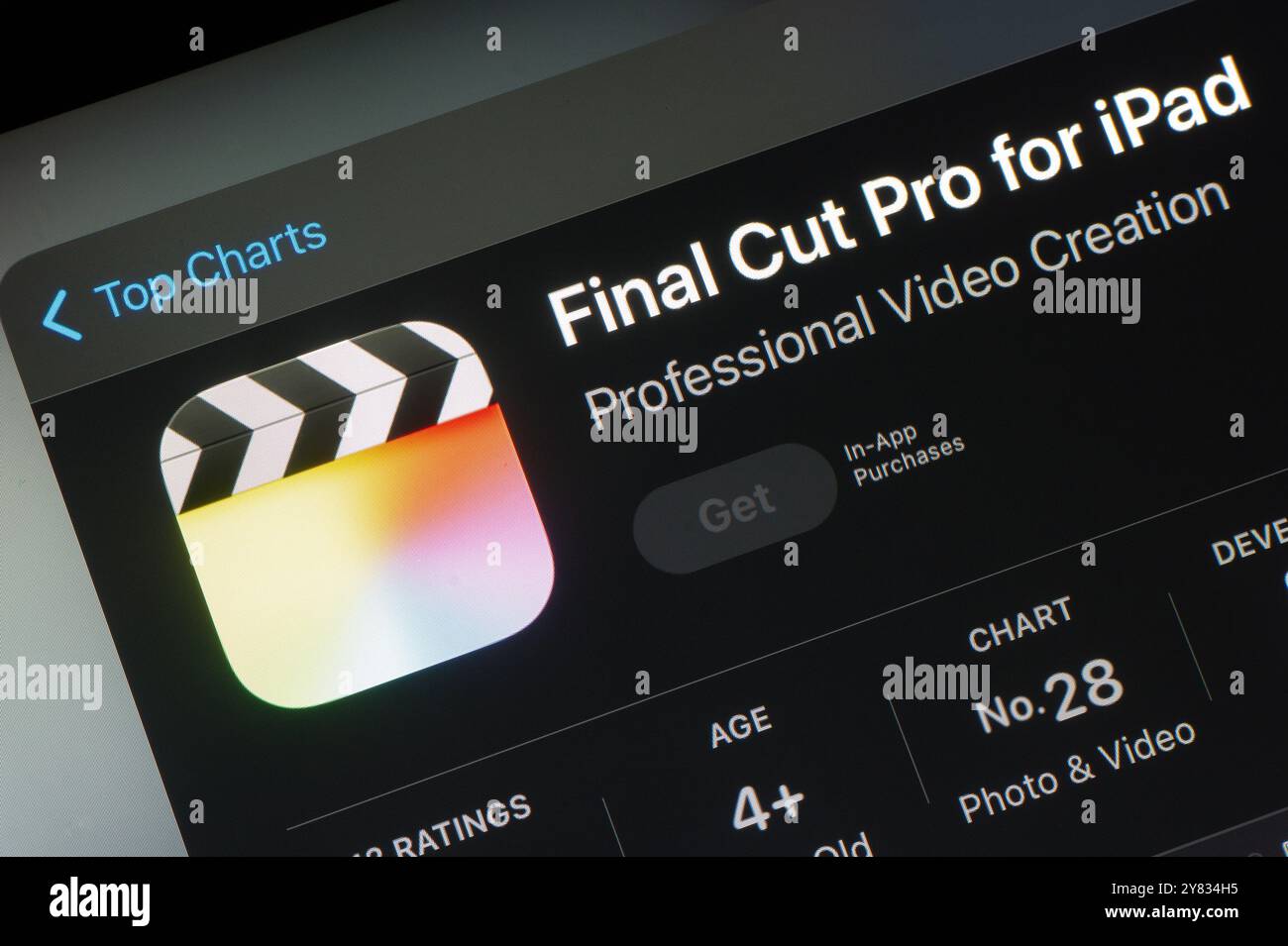 OSTRAVA, TSCHECHIEN – 27. JULI 2024: Final Cut Pro für iPad mobile Anwendung im App Store für elektronische Geräte Stockfoto